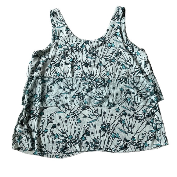 ***FINAL PRICE*** BANANA REPUBLIC Tiered Sleeveless Top Aqua XL - Picture 6 of 9